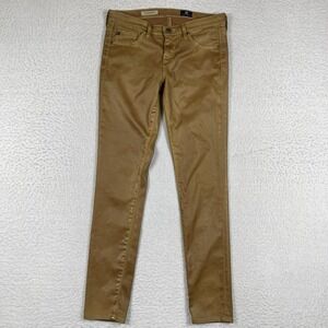 AG Adriano Goldschmied Pants Womens 27 Brown Coated Legging Ankle Super Skinny‎